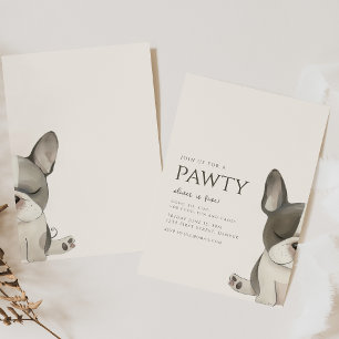 Join us for a Pawty French Bulldog Birthday  Invitation