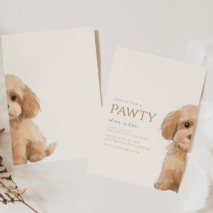 Join us for a Pawty Poodle Dog Birthday  Invitation