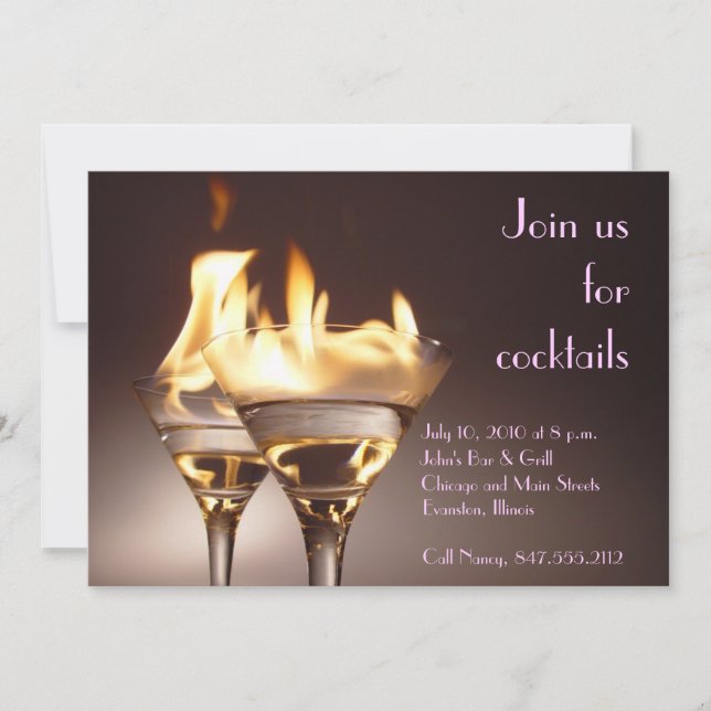 "Join us for cocktails" invitation (Front)