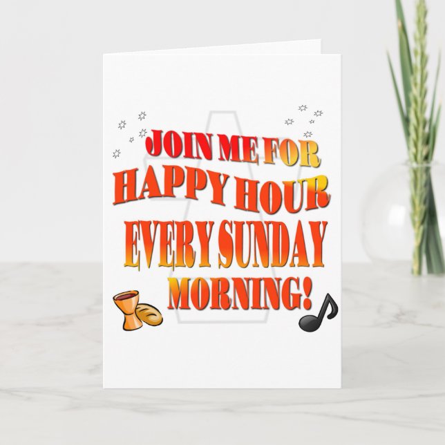 Join Us For Happy Hour Every Sunday Morning Invitation (Front)