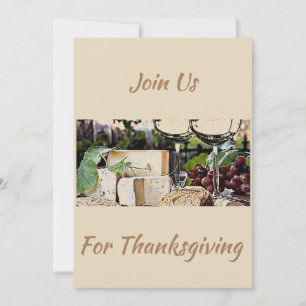 JOIN US FOR THANKSGIVING (WINE AND CHEESE PHOTO) INVITATION