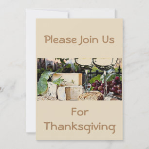 JOIN US FOR THANKSGIVING (WINE AND CHEESE PHOTO) INVITATION