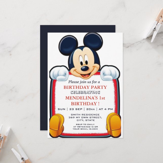 Join Us in Celebrating Baby's First Birthday Bash! Invitation (Front/Back In Situ)