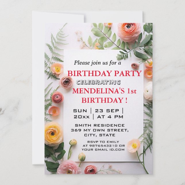Join Us in Celebrating Baby's First Year! Invitation (Front)