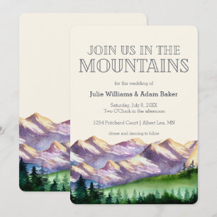 Join Us In The Mountains   Rustic Wedding Invitation