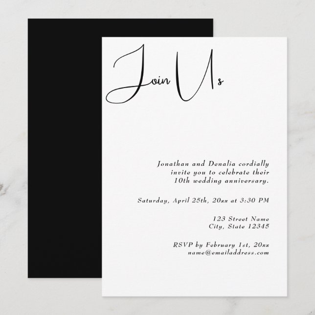 Join Us Minimalist Invitation (Front/Back)