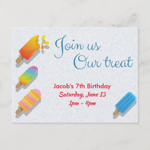 Join Us Our Treat Postcard Invitation