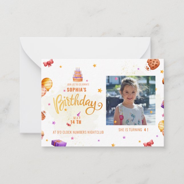 Join us to celebrate birthday photo invitation  (Front)