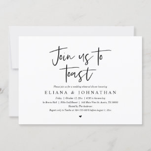 Join us to toast, Wedding Rehearsal Dinner Invitation