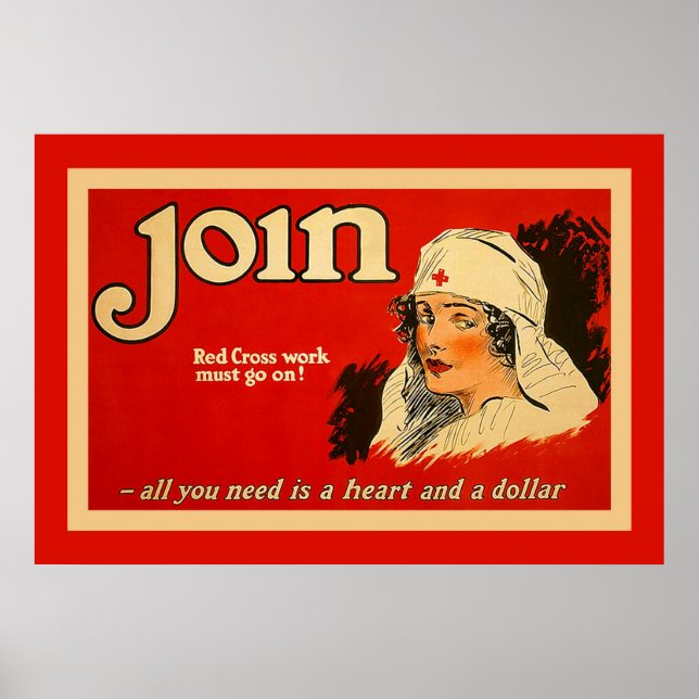 Join ~ Vintage Nurse WW1 Poster (Front)
