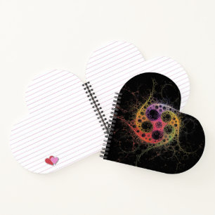 Joined at the Centre Heart Shaped Spiral Notebook