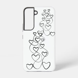 Joined Black Hearts on White Samsung Galaxy Case