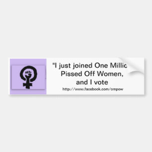 Joined one milliion women bumper sticker