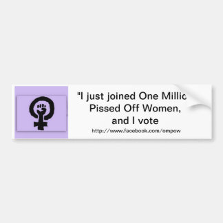 Joined one milliion women bumper sticker