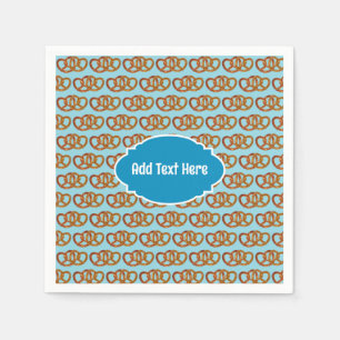 Joined Pretzels Pattern - quick personalised text Napkin