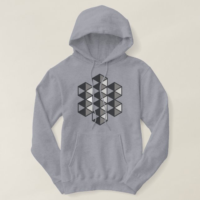 Joined Triangles Men's Hooded Sweatshirt  (Design Front)