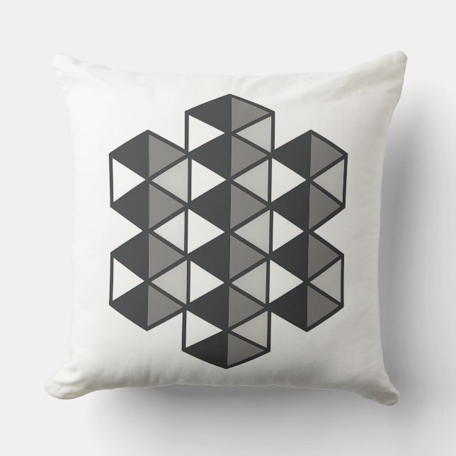 Joined Triangles Throw Pillow (Front)
