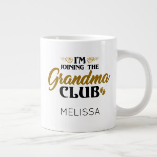 Joining The Grandma Club Baby Reveal Personalised Large Coffee Mug