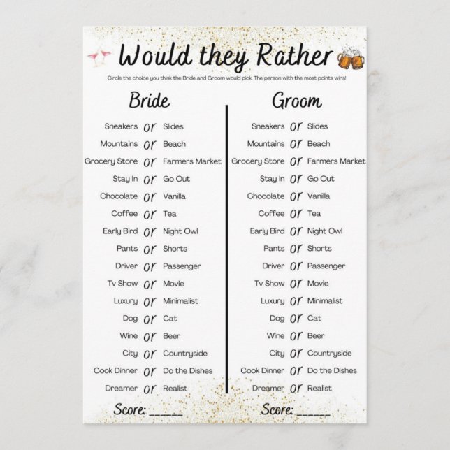 Joint Bachelor/Bachelorette Party Game Invitation (Front)