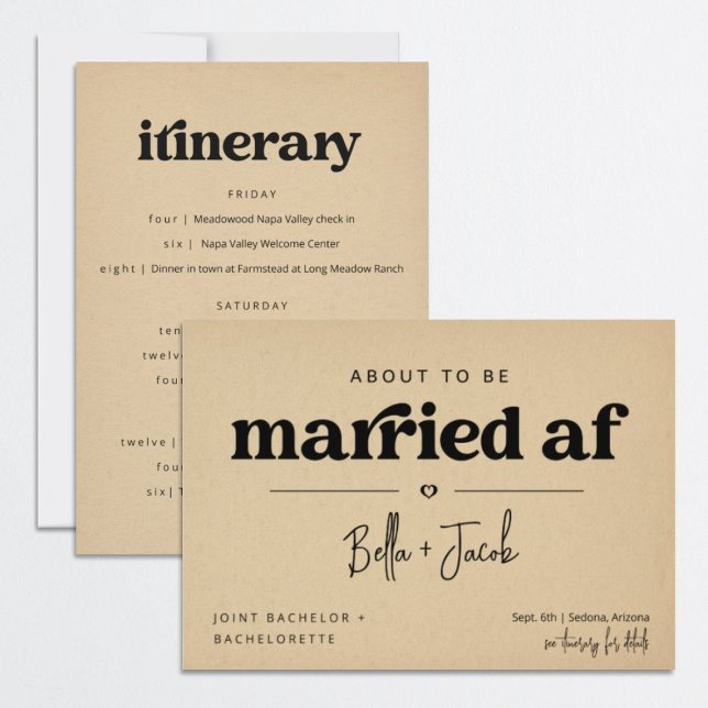 Joint Bachelor & Bachelorette Party Itinerary Invitation (Creator Uploaded)