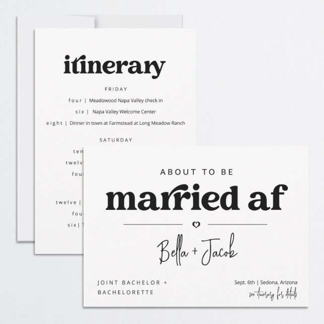 Joint Bachelor & Bachelorette Party Itinerary Invitation (Creator Uploaded)