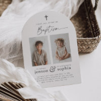 Joint Baptism 2 Photo Arch Invitation