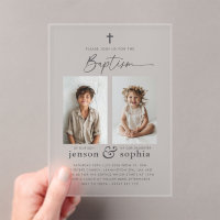 Joint Baptism 2 Photo Invitation