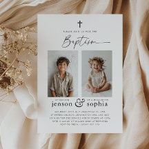 Joint Baptism 2 Photo Invitation