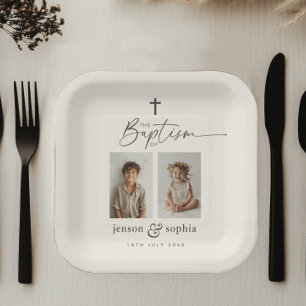 Joint Baptism 2 Photo Paper Plate