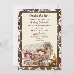 Joint Birthday  Cowboy Western Invitation