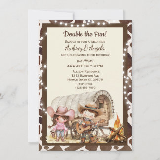 Joint Birthday Cowboy Western Invitation