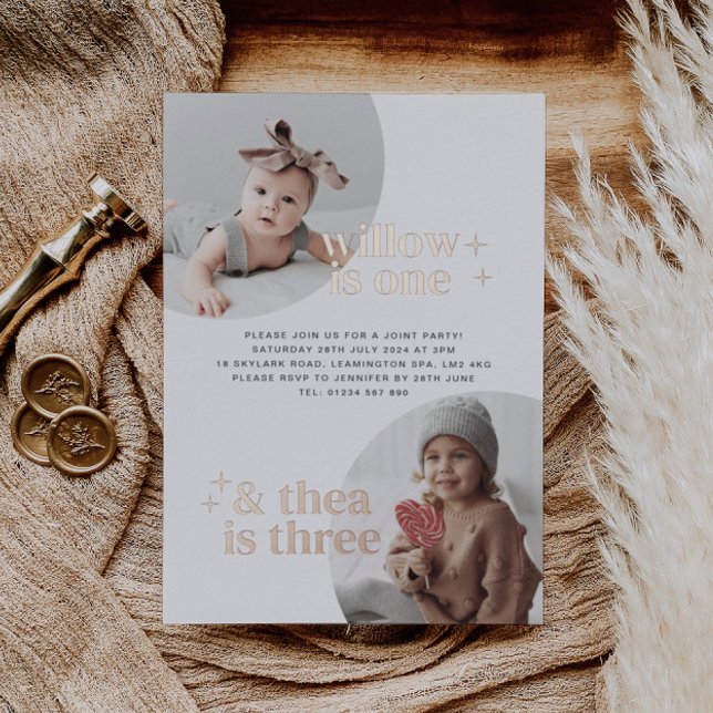 Joint Birthday Invitation with Arches Rose Gold (Creator Uploaded)