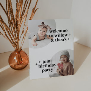 Joint Birthday Invitation with Arches Welcome Sign