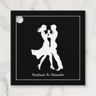Joint Birthday Party Adults Golden Dance Couple Favour Tags