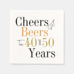 Joint Birthday Party Cheers and Beers Minimal Napkin