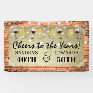 Joint Birthday Party   Cheers to the Years Banner