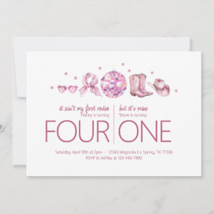 Joint Birthday Party - Disco Cowgirl Theme Invitation