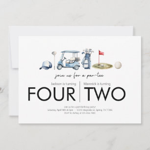 Joint Birthday Party - Let's Par-tee - Golf Theme Invitation
