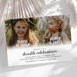 Joint Birthday Party Photo Invitation<br><div class="desc">Modern joint birthday invitations for adults or kids. A simple design featuring 2 photos for you to replace with your own,  and a simple text template that is easy to personalize.</div>