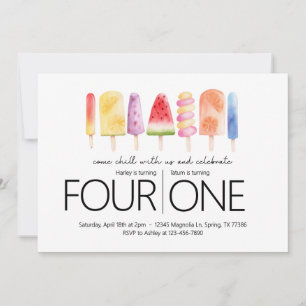 Joint Birthday Party - Popsicle Party Theme Invitation