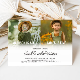 Joint Birthday Photo Birthday Invitation