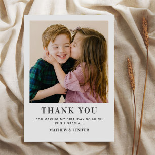 Joint Birthday Photo Thank You Card