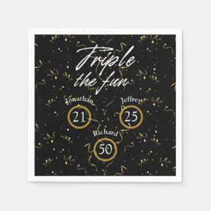 Joint Birthday Triple The Fun Napkin