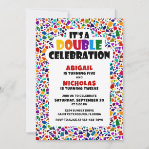 Joint Double Birthday Invitation