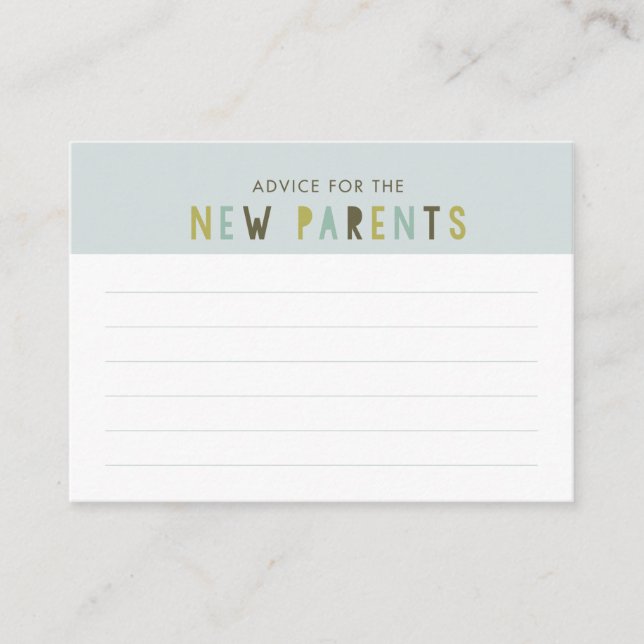 Joint Effort Couples Baby Shower Advice Card (Front)