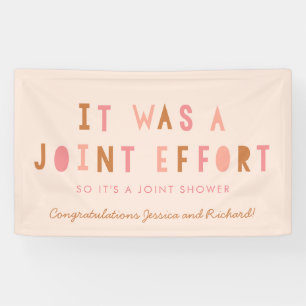 Joint Effort Couple's Baby Shower Banner // Blush