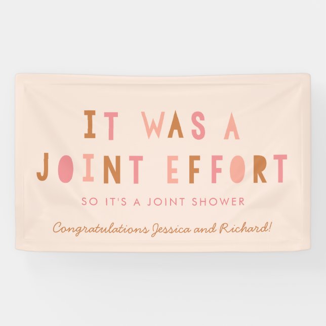 Joint Effort Couple's Baby Shower Banner // Blush (Horizontal)