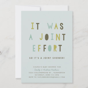 Joint Effort Couple's Baby Shower Invitation