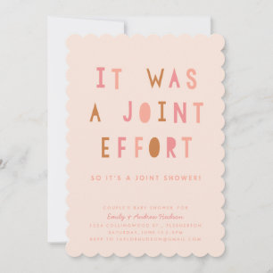 Joint Effort Couple's Baby Shower Invitation Blush