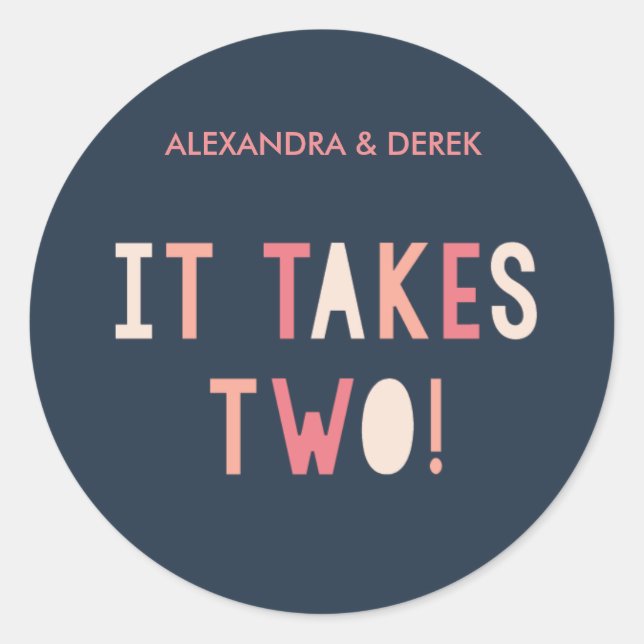 Joint Effort Round Sticker // Navy (Front)